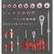 Tool module with 49-piece socket wrench set
